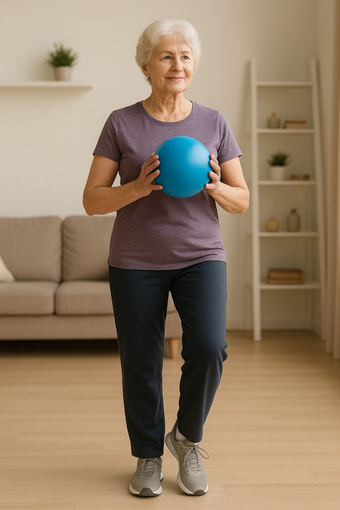 Plano de Exercícios Para Idosos: Corpo Ativo em Todas as Idades em Idosos Exercício com Bola Pequena