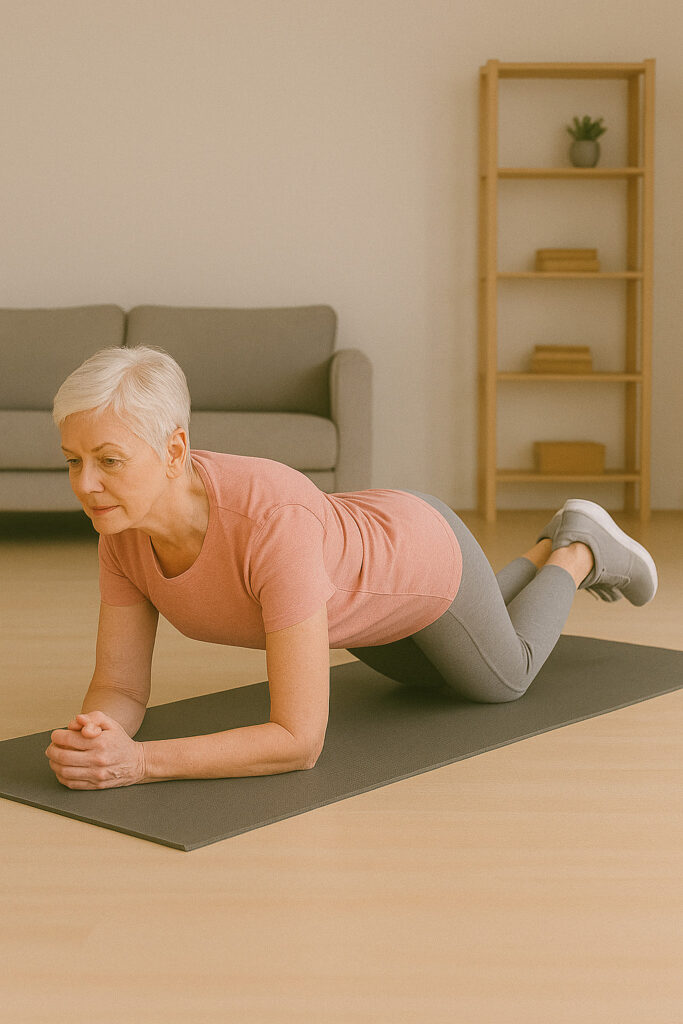 Plano de Exercícios Para Idosos: Corpo Ativo em Todas as Idades em Idosos Prancha de Joelhos